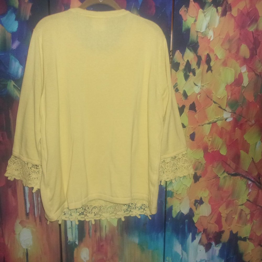 Yellow Two-In-One 100% Cotton Cardigan *** (SALE-$15) - Picture 5 of 5